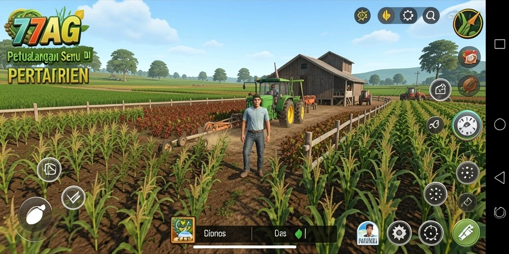 Tampilan gameplay seru di dunia pertanian 77AG.