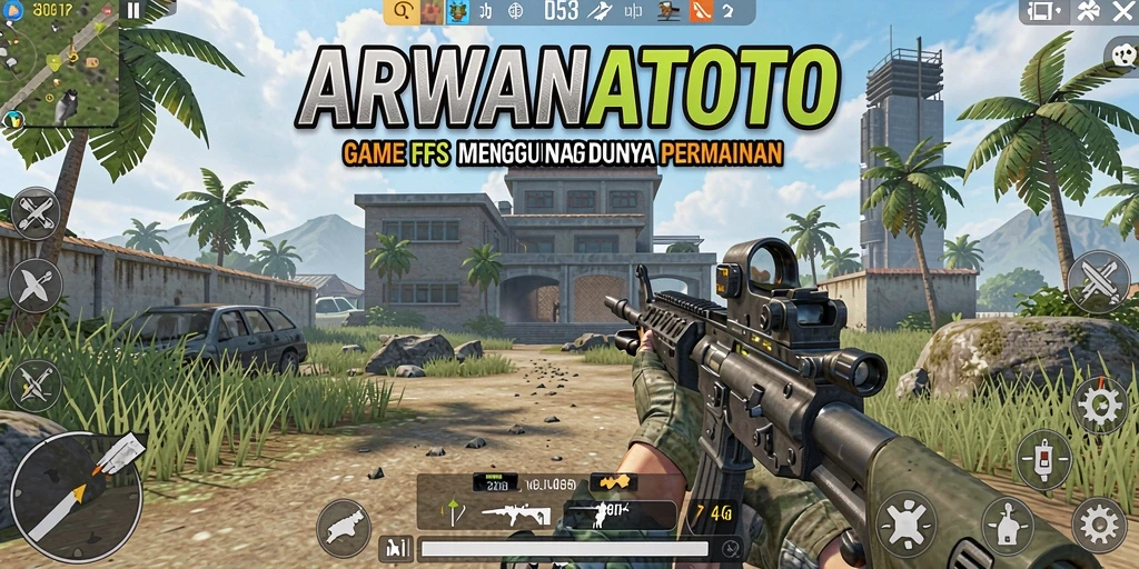 Screenshot ARWANATOTO menampilkan aksi pertempuran intens dalam game FPS.