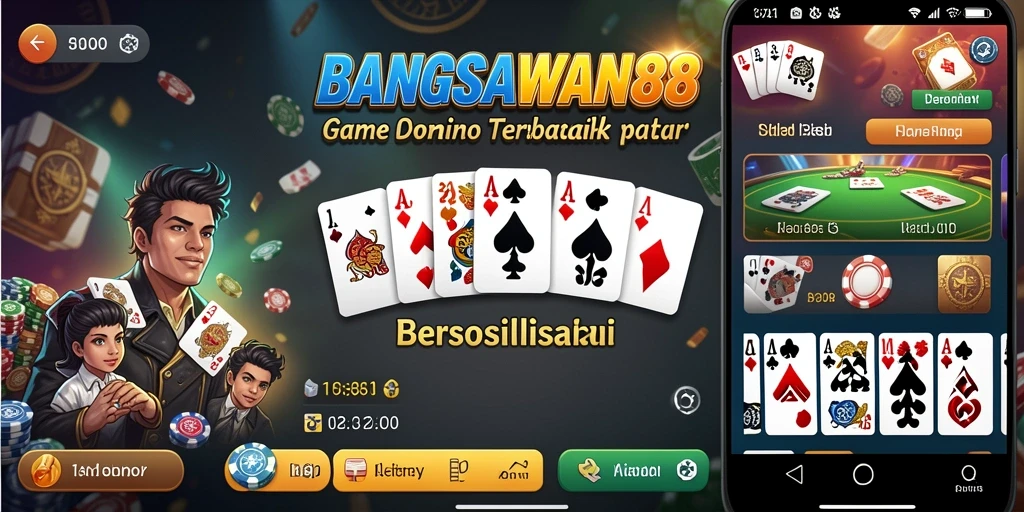 Screenshot utama BANGSAWAN88 menampilkan gameplay domino yang seru dan interaktif.