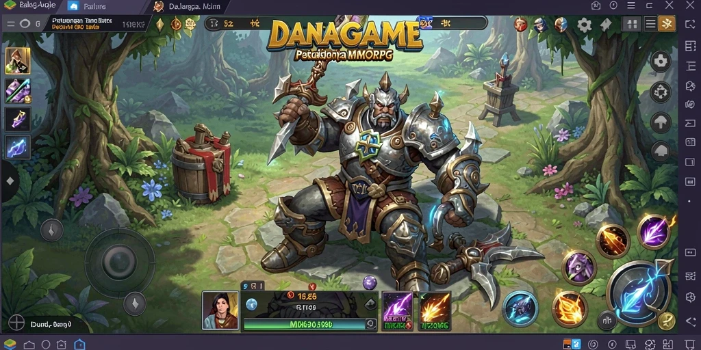 Tampilan gameplay mendebarkan dari DANAGAME yang penuh aksi MMORPG.