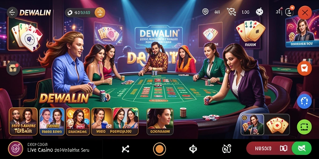 Screenshot DEWALIN menampilkan dealer profesional dan gameplay Live Casino yang mendebarkan.