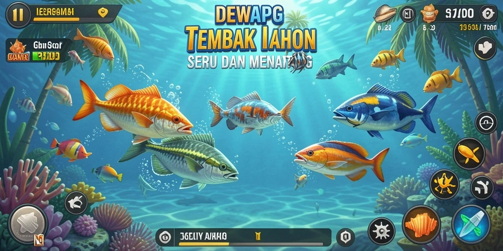 Tangkapan layar DEWAPG menampilkan aksi menembak ikan yang seru.