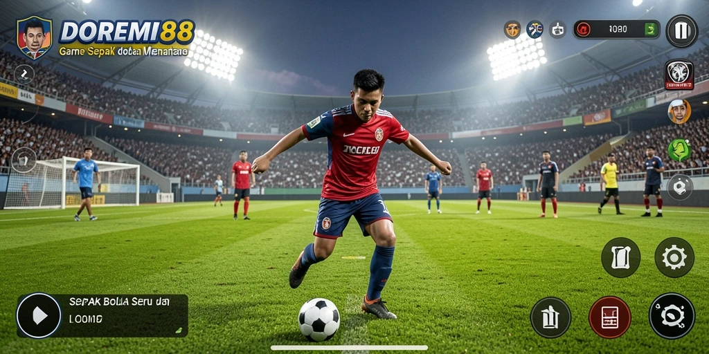 Gameplay DOREMI88 yang realistis dalam pertandingan sepak bola.