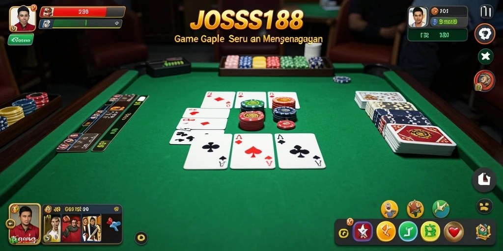 Screenshot gameplay JOSS188 menampilkan keseruan bermain Gaple secara multiplayer.