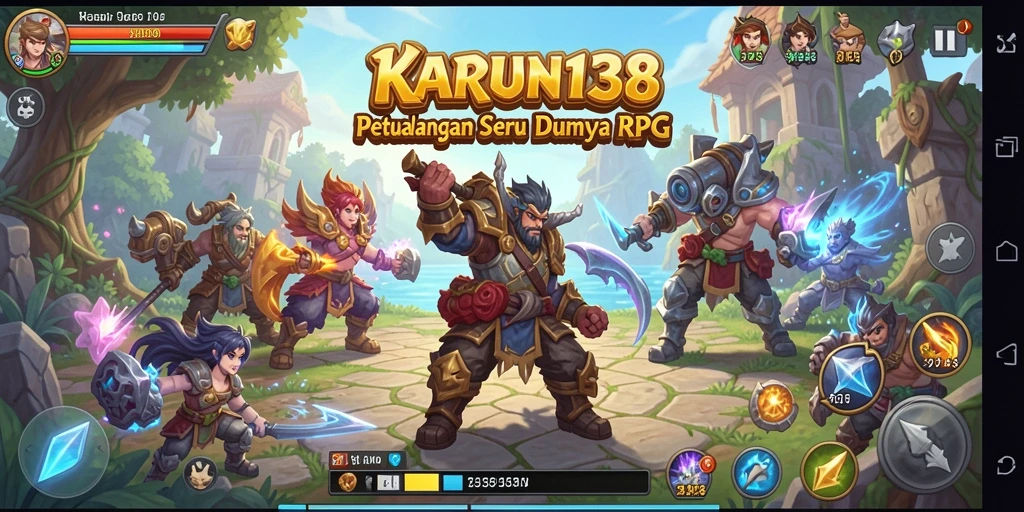 Screenshot utama KARUN138 yang menunjukkan aksi gameplay RPG yang seru.