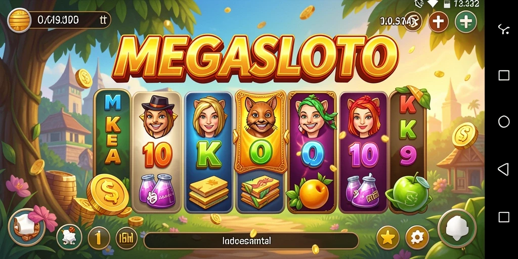 Tampilan gameplay MEGASLOTO yang seru dan interaktif.