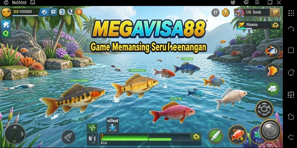 Screenshot gameplay <strong>MEGAVISA88</strong> dengan aksi memancing yang menarik.
