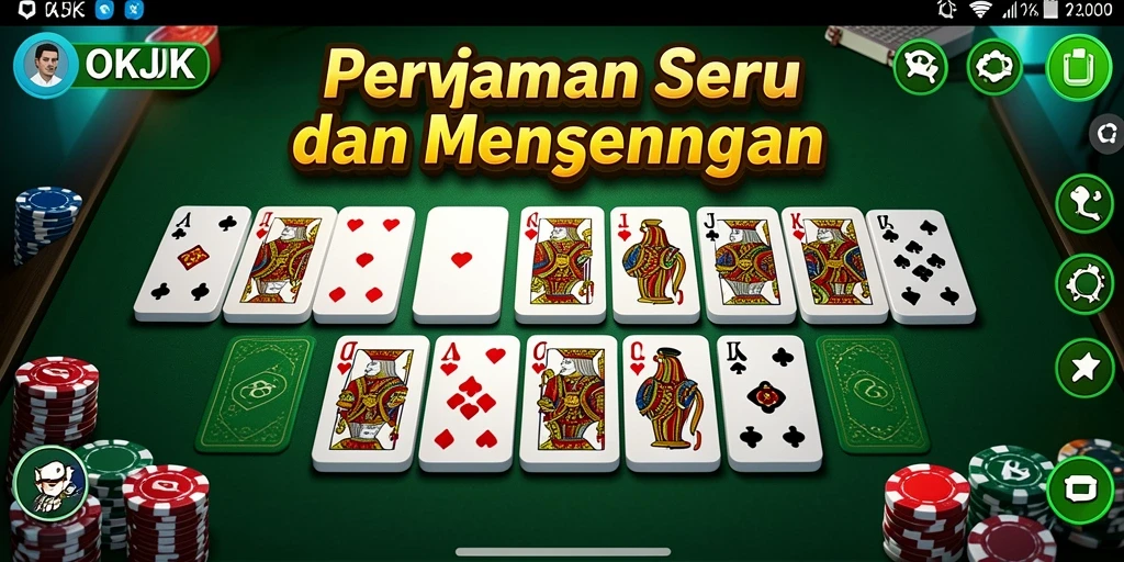 Screenshot OKJK menampilkan suasana gameplay Domino yang seru.