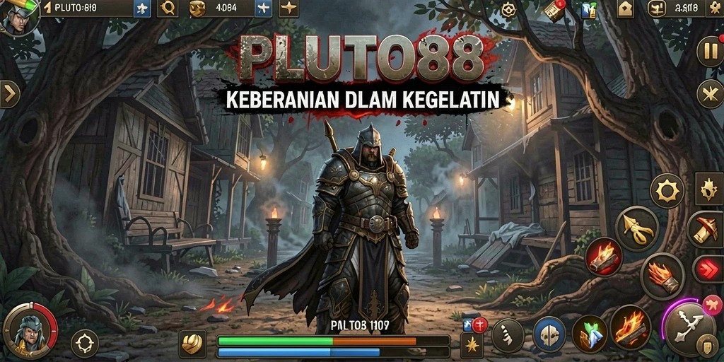Screenshot menampilkan suasana mencekam dalam game PLUTO88.