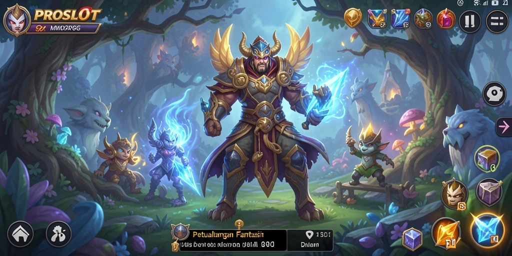 Screenshot gameplay PROSLOT yang menampilkan pertarungan epik dalam dunia MMORPG.