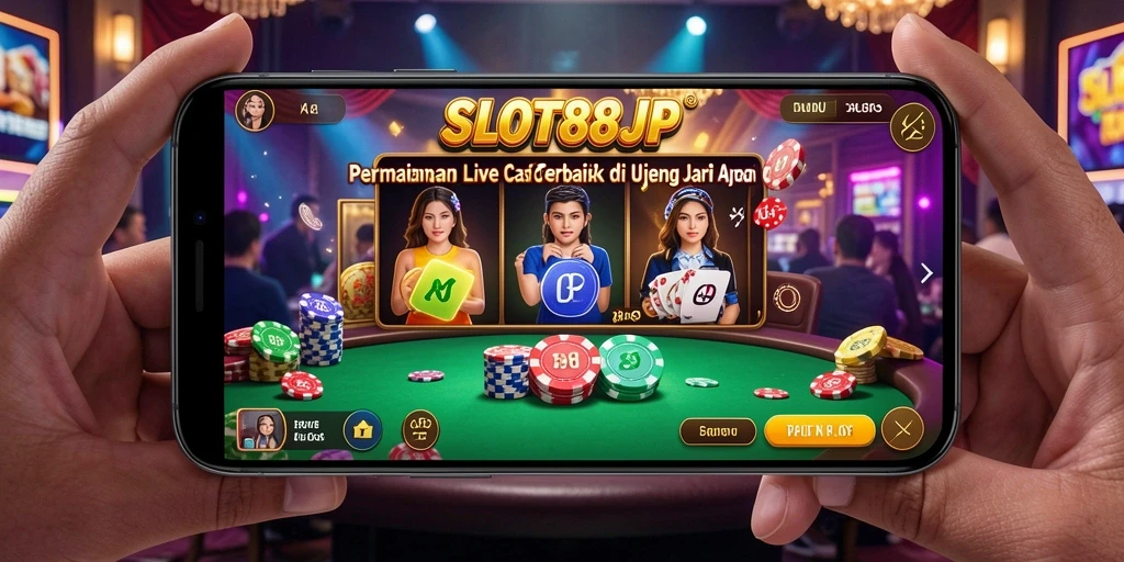 Screenshot permainan Live Casino yang mendebarkan di SLOT88JP.