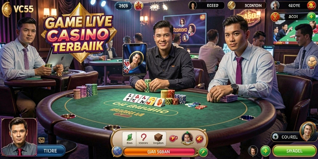 Tampilan gameplay Live Casino yang memukau di VC55.