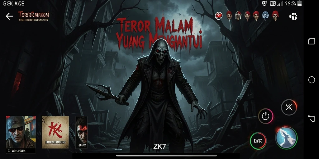 Tampilan gameplay ZK7 menampilkan suasana mencekam dan penuh ketegangan.